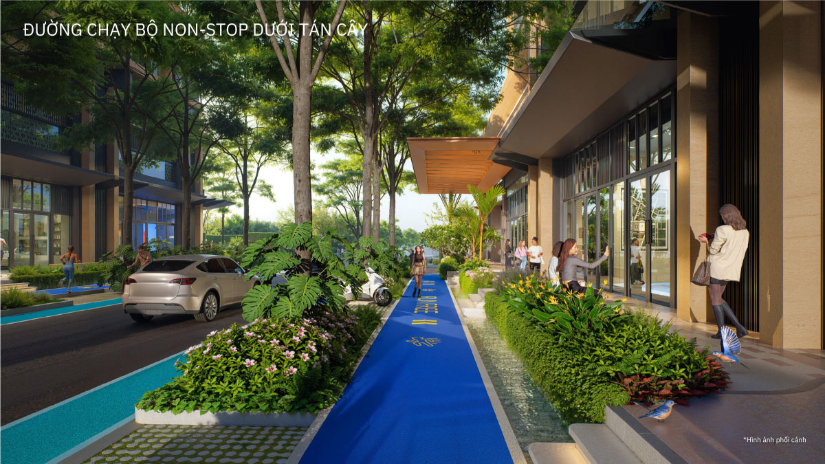 Đường chạy bộ dưới tán cây